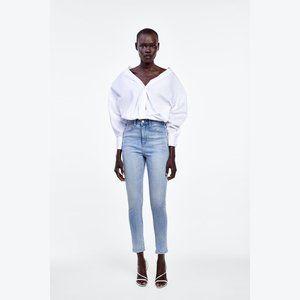Zara Z1776 Skinny High Rise Jeans in Light Blue Wash
